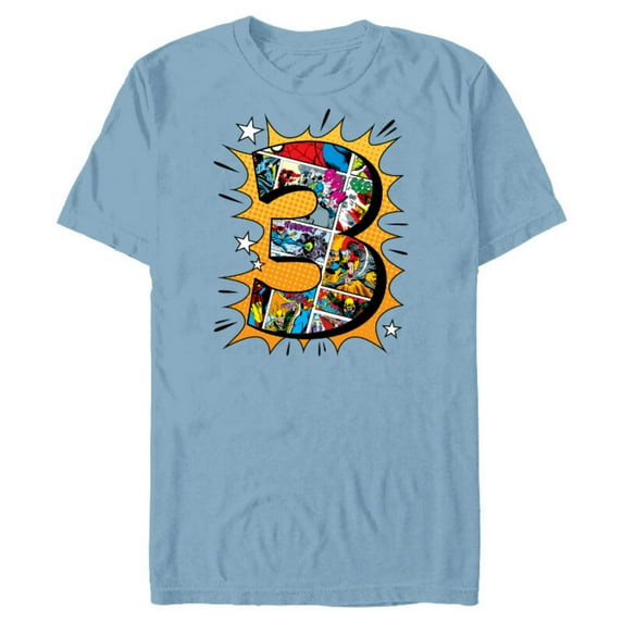 Marvel Avengers Comics 3rd Birthday - Short Sleeve Blended T-Shirt for Adults - Customized-Ocean Blue