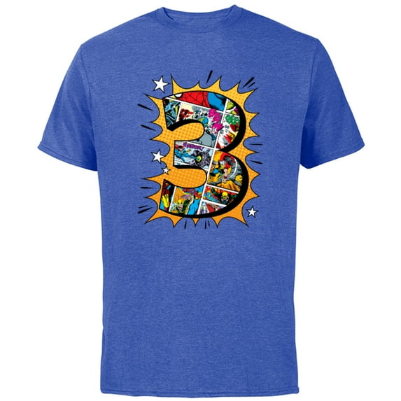 Marvel Avengers Comics 3rd Birthday - Short Sleeve Cotton T-Shirt for Adults - Customized-Royal Heather