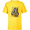 thumbnail image 1 of Marvel Avengers Comics 4th Birthday - Short Sleeve T-Shirt for Kids - Customized-Yellow, 1 of 5