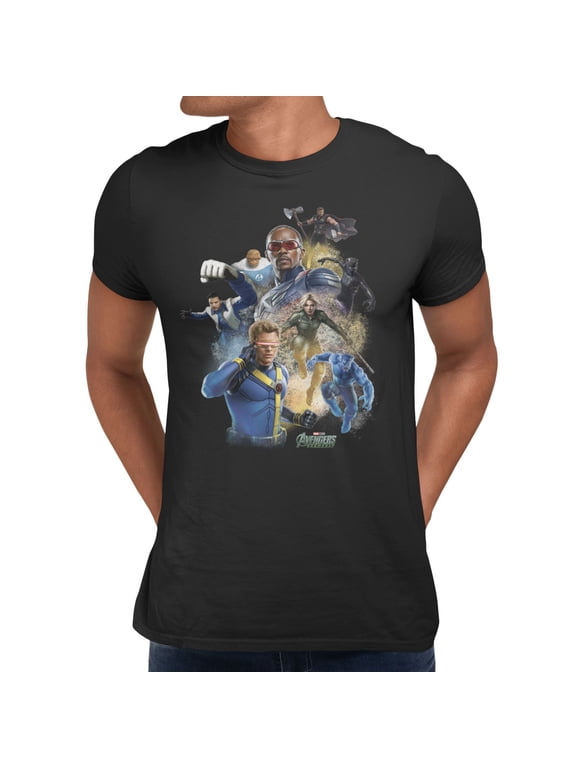 Avengers Doomsday Cascade Of Heroes Mens T-Shirt (Black, S-XXXL)