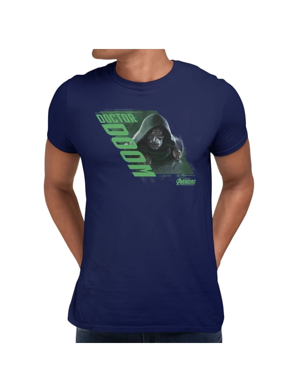 Avengers Doomsday Diagonal Doctor Doom Depiction Mens T-Shirt (Navy, S-XXXL)