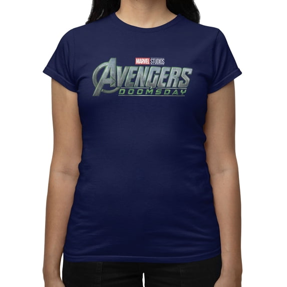 Marvel Avengers Doomsday Full Color Logo Womens T-Shirt (Navy, S-XXL)