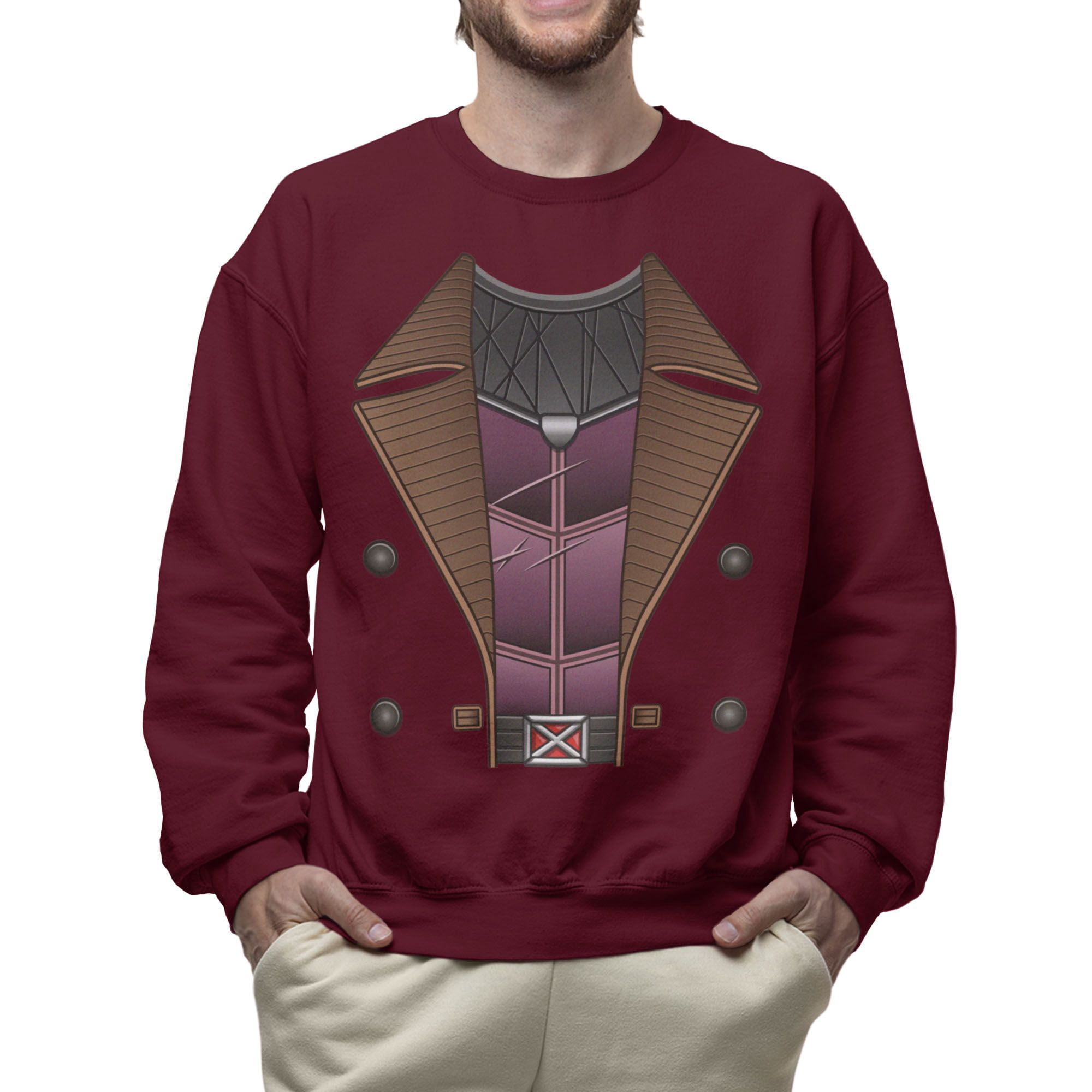 Marvel Avengers Doomsday Gambit Jacket Costume Men's Sweatshirt (Maroon ...