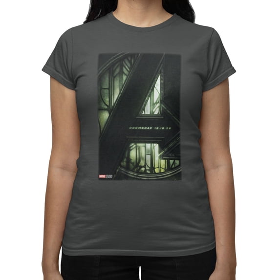Marvel Avengers Doomsday Movie Poster Women's T-Shirt (Charcoal, S-XXL)