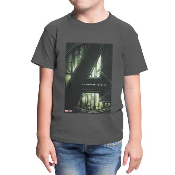 Marvel Avengers Doomsday Movie Poster Youth T-Shirt (Charcoal, XS-XL)