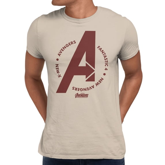 Marvel Avengers Doomsday New Avengers Dark Red Logo Mens T-Shirt (Sand ...