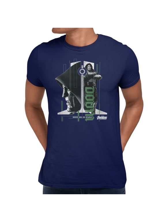 Avengers Doomsday No Rivals Split Door Pose Mens T-Shirt (Navy, S-XXXL)