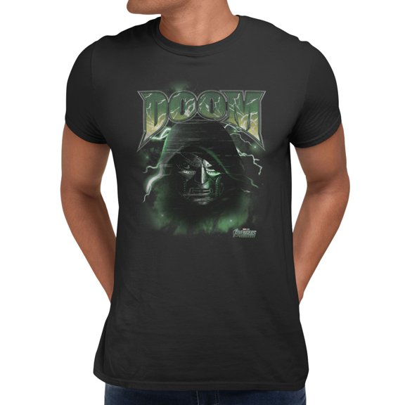 Marvel Avengers Doomsday Powers Of Green Doom Face Mens T-Shirt (Black, S-XXXL)
