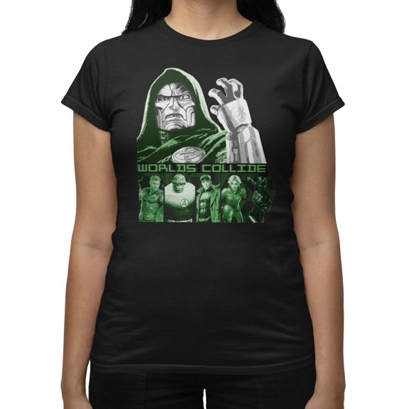 Marvel Avengers Doomsday Worlds Collide Doom Fist Womens T-Shirt (Black, S-XXL)