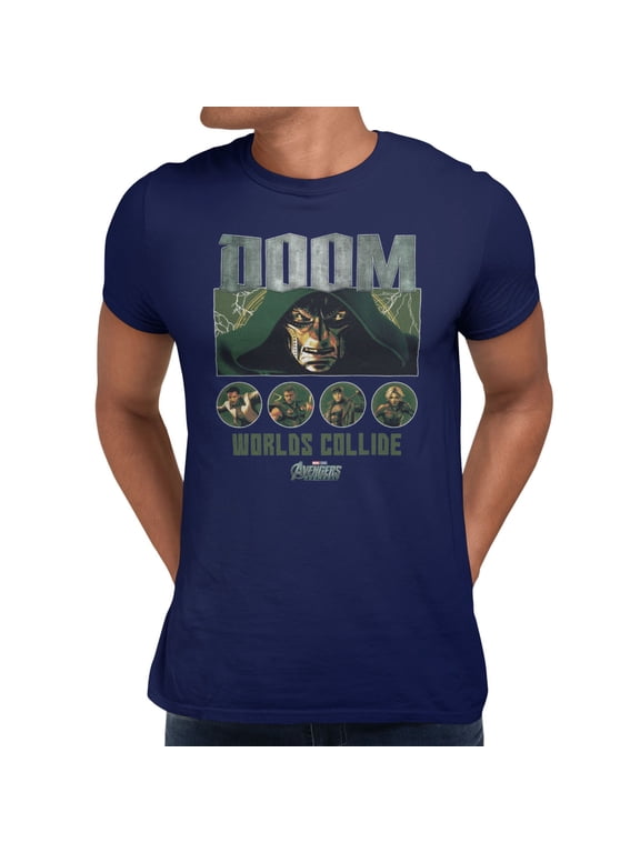 Avengers Doomsday Worlds Collide Heroes Encircled Mens T-Shirt (Navy, S-XXXL)