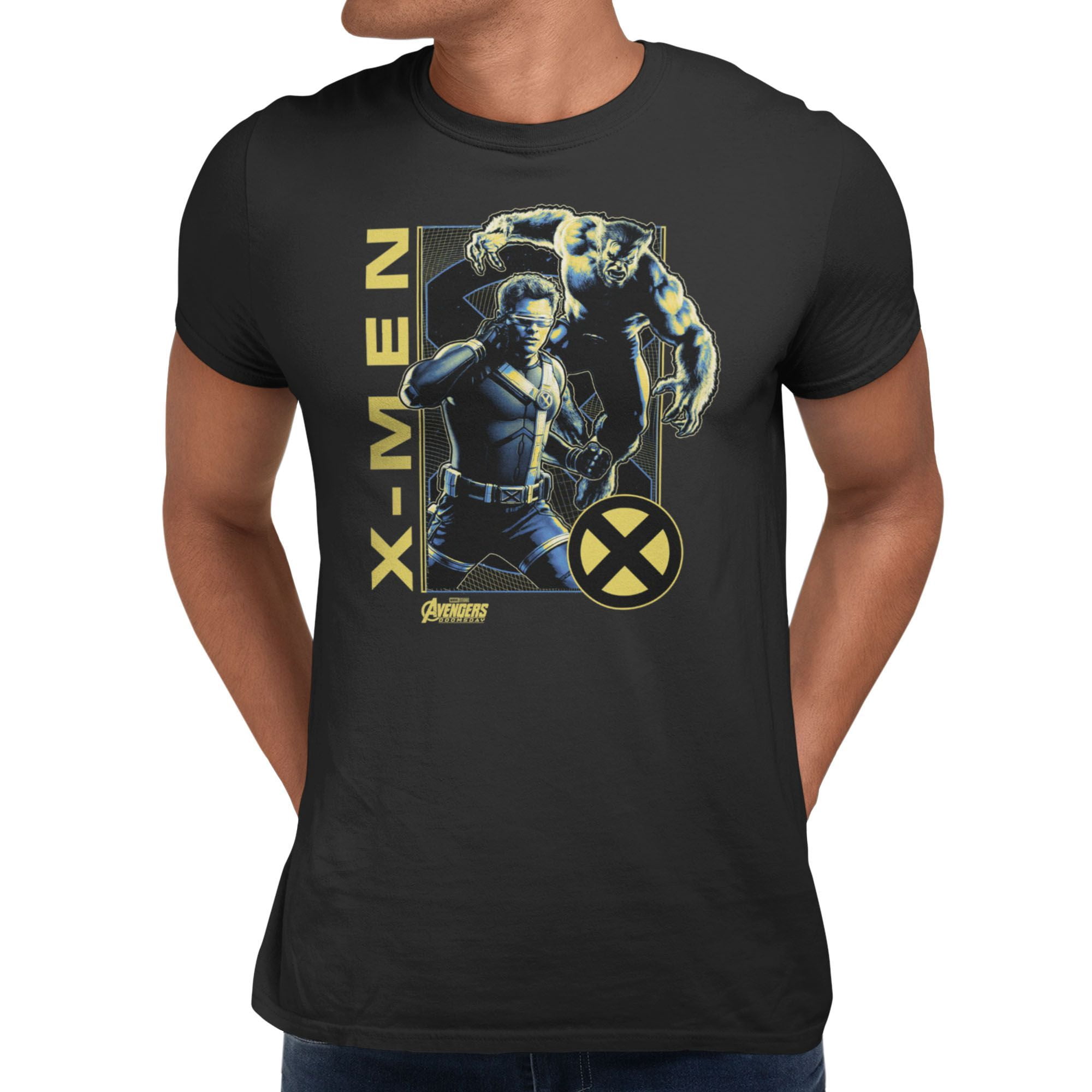Marvel Avengers Doomsday X-Men Beast And Cyclops Blue Yellow Mens T ...