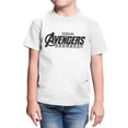 thumbnail image 1 of Marvel Avengers Doomsday Youth Logo Black White T-Shirt (White, XS-XL), 1 of 4