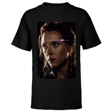 Marvel Avengers: Endgame Black Widow Poster - Short Sleeve T-Shirt for Kids - Customized-Black