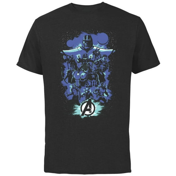 Marvel Avengers: Endgame Heroes and Thanos - Short Sleeve Cotton T-Shirt for Adults - Customized-Black