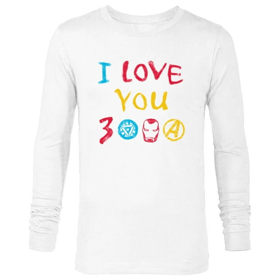 Marvel Avengers: Endgame I Love You 3000 Drawing - Long Sleeve T-Shirt for Men - Customized-White