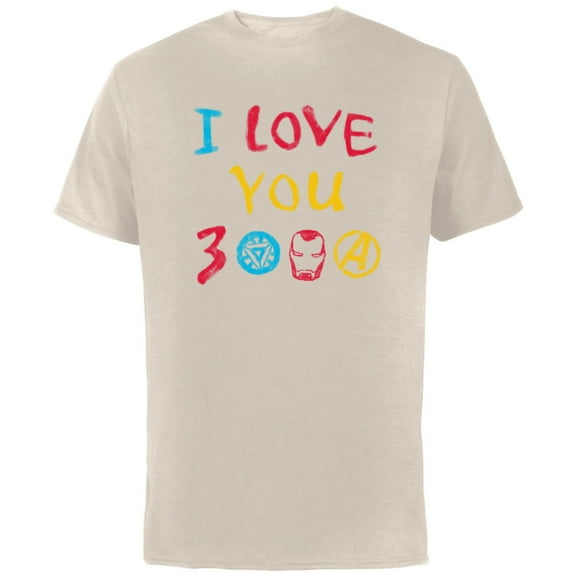 Marvel Avengers: Endgame I Love You 3000 Drawing - Short Sleeve Cotton T-Shirt for Adults - Customized-Natural
