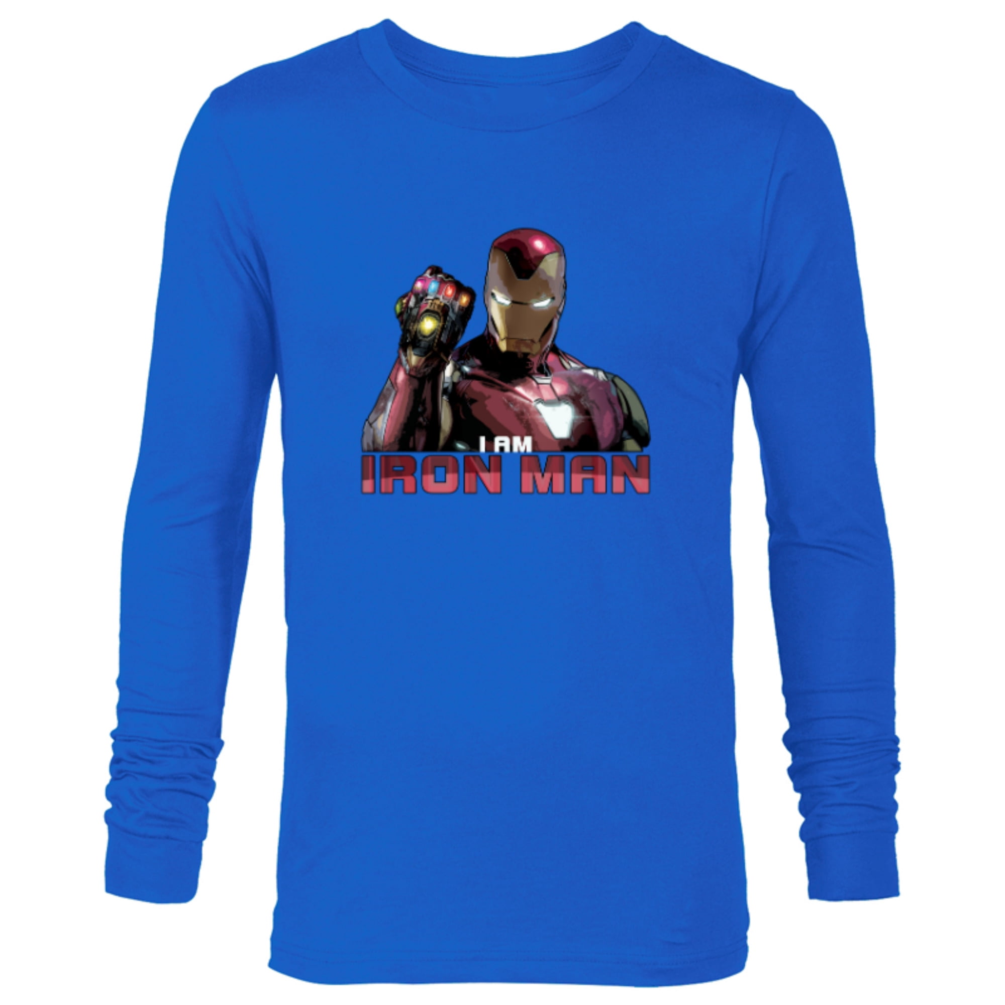 Marvel Avengers: Endgame I am Iron Man - Long Sleeve T-Shirt for Men -Customized-Royal