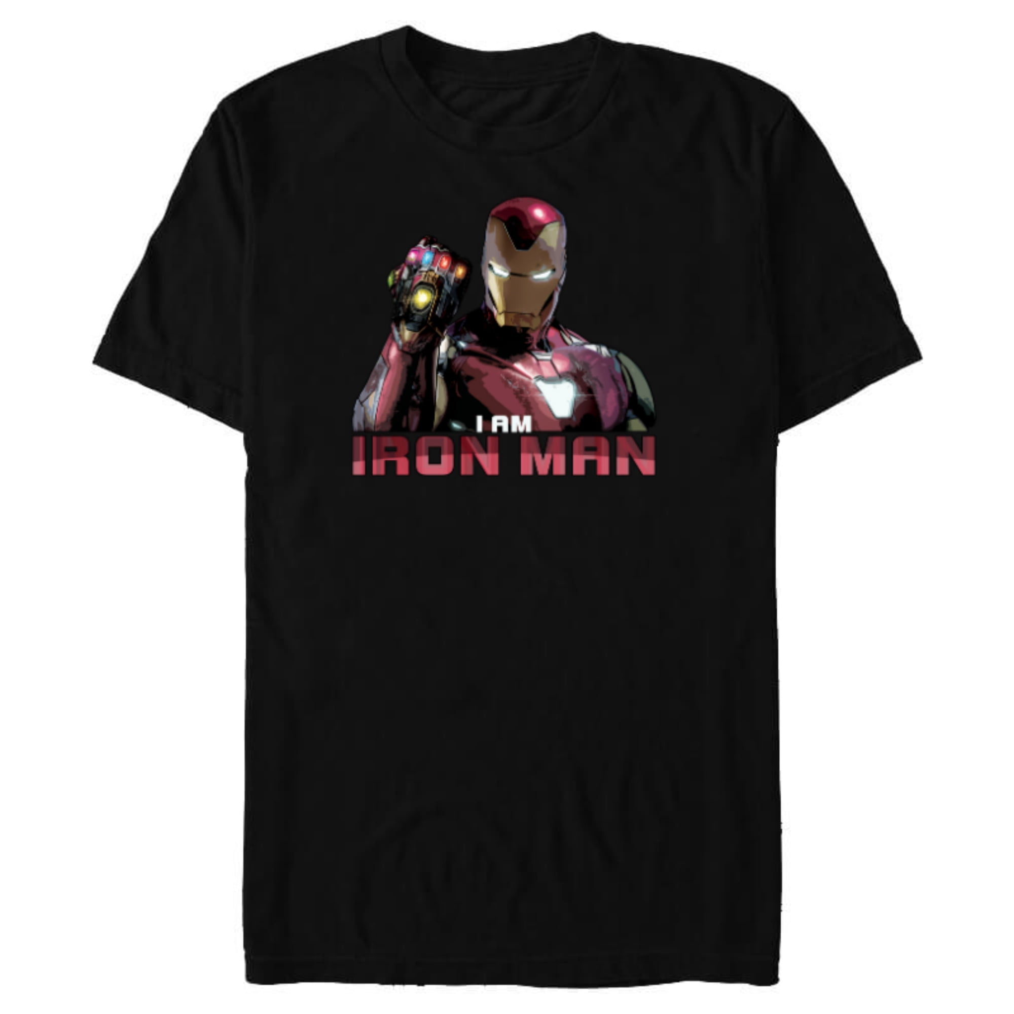 Marvel Avengers: Endgame I am Iron Man - Short Sleeve Blended T-Shirt for Adults -Customized-Black