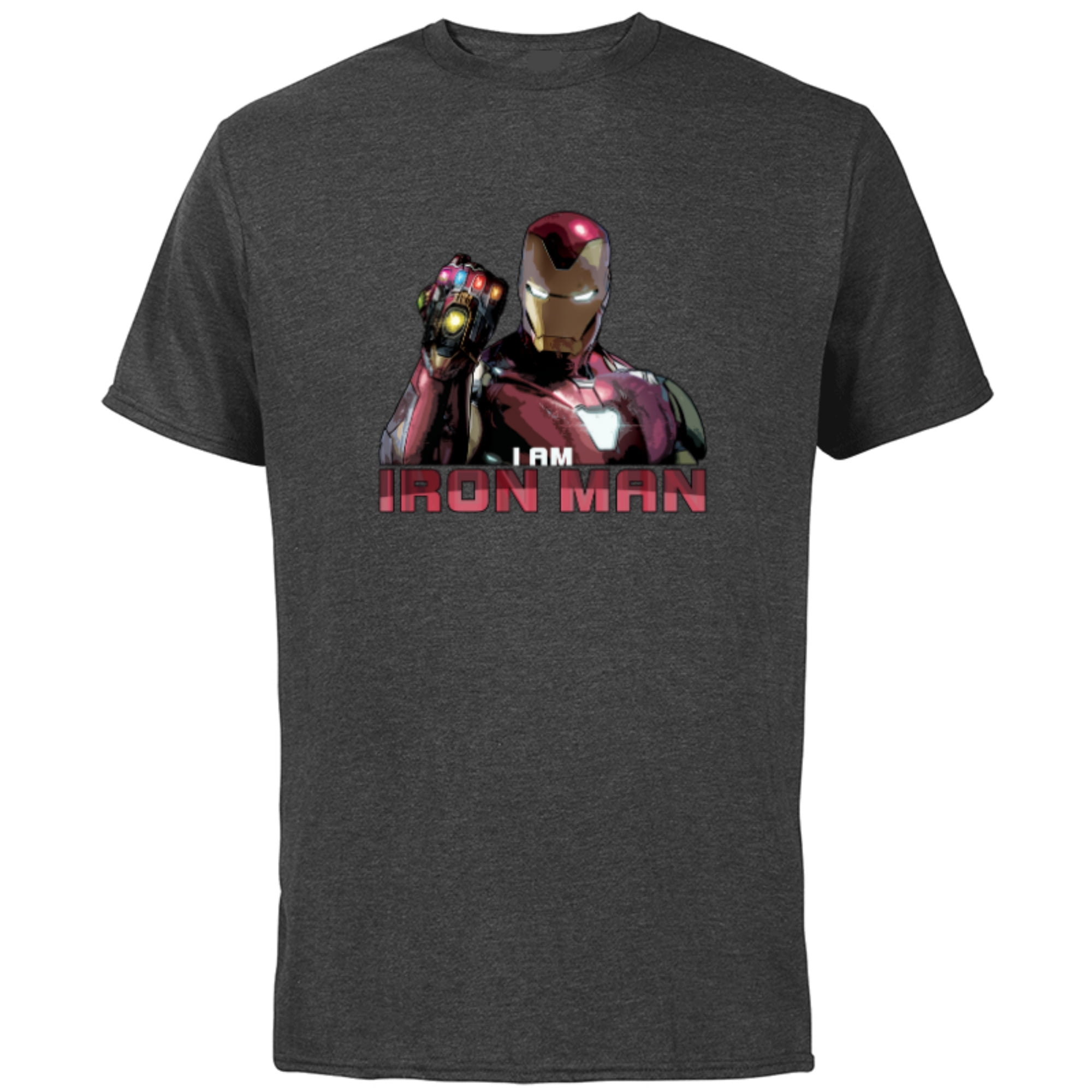 Marvel Avengers: Endgame I am Iron Man - Short Sleeve Cotton T-Shirt for Adults -Customized-Charcoal