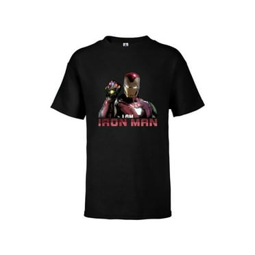 Marvel Avengers: Endgame I am Iron Man - Short Sleeve T-Shirt for Kids -Customized-Black