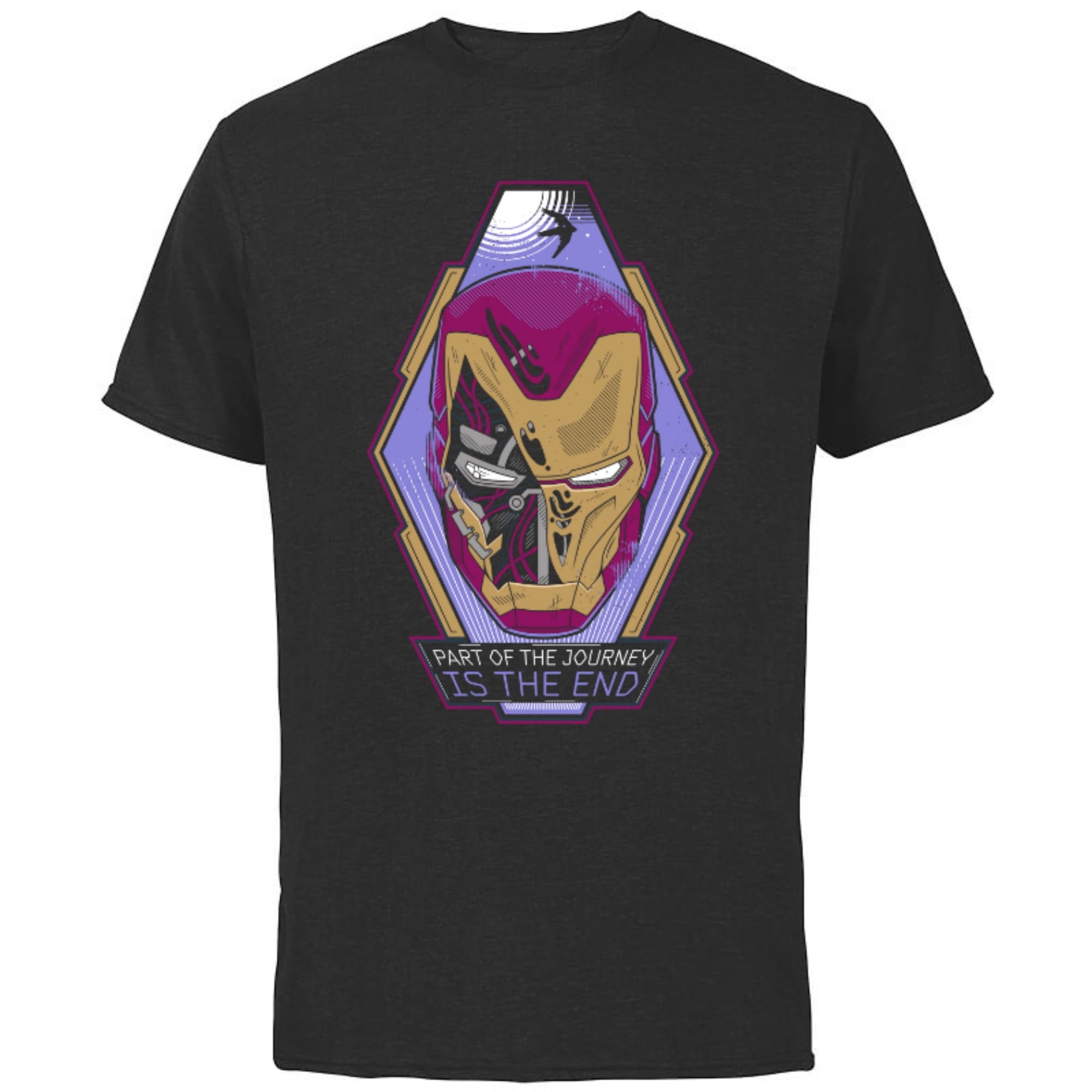 Marvel Avengers: Endgame Iron Man Tony Stark Journey - Short Sleeve Cotton T-Shirt for Adults - Customized-Black