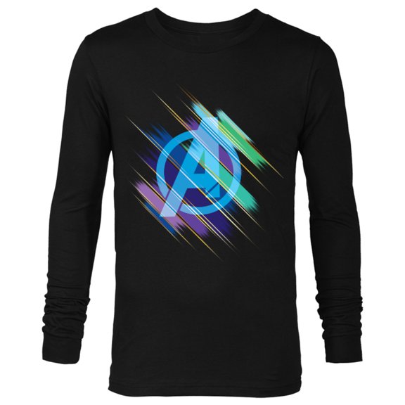 Marvel Avengers: Endgame Logo Blurred Ink - Long Sleeve T-Shirt for Men - Customized-Black
