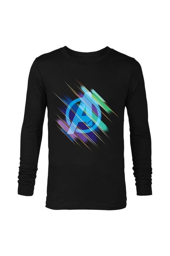 Avengers: Endgame Logo Blurred Ink - Long Sleeve T-Shirt for Men - Customized-Black