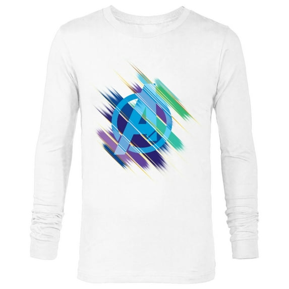 Marvel Avengers: Endgame Logo Blurred Ink - Long Sleeve T-Shirt for Men - Customized-White