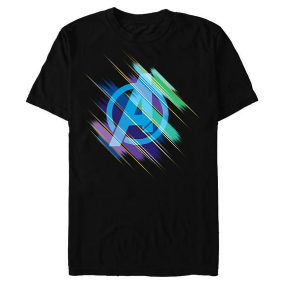 Marvel Avengers: Endgame Logo Blurred Ink - Short Sleeve Blended T-Shirt for Adults - Customized-Black
