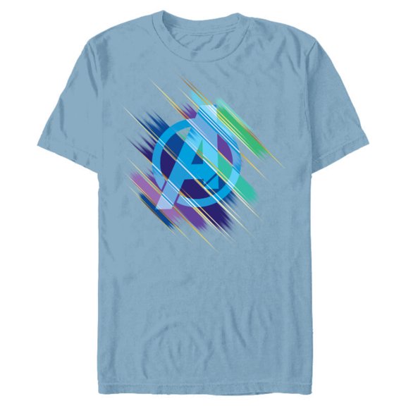 Marvel Avengers: Endgame Logo Blurred Ink - Short Sleeve Blended T-Shirt for Adults - Customized-Ocean Blue
