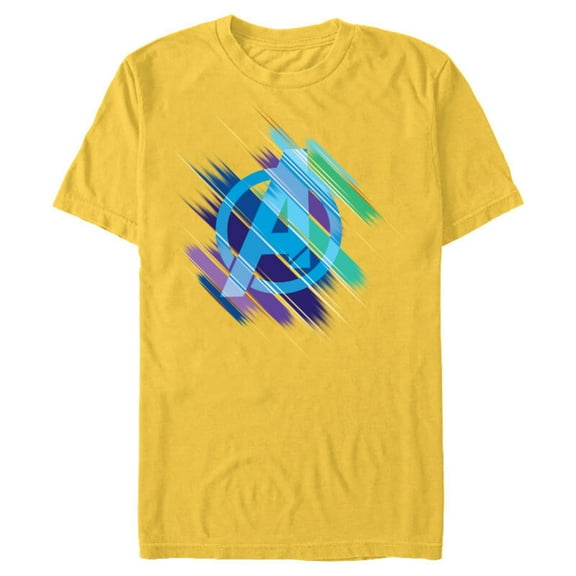 Marvel Avengers: Endgame Logo Blurred Ink - Short Sleeve Blended T-Shirt for Adults - Customized-Yellow