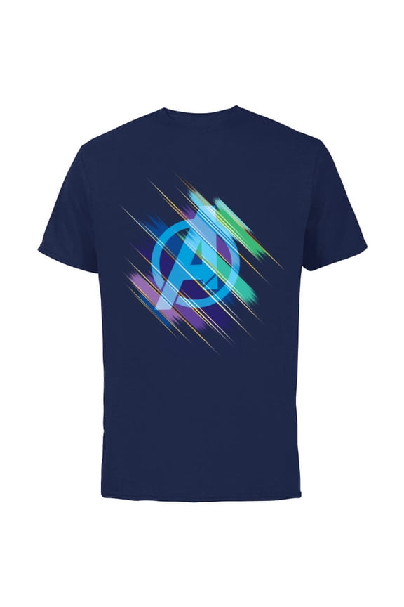 Avengers: Endgame Logo Blurred Ink - Short Sleeve Cotton T-Shirt for Adults - Customized-Navy