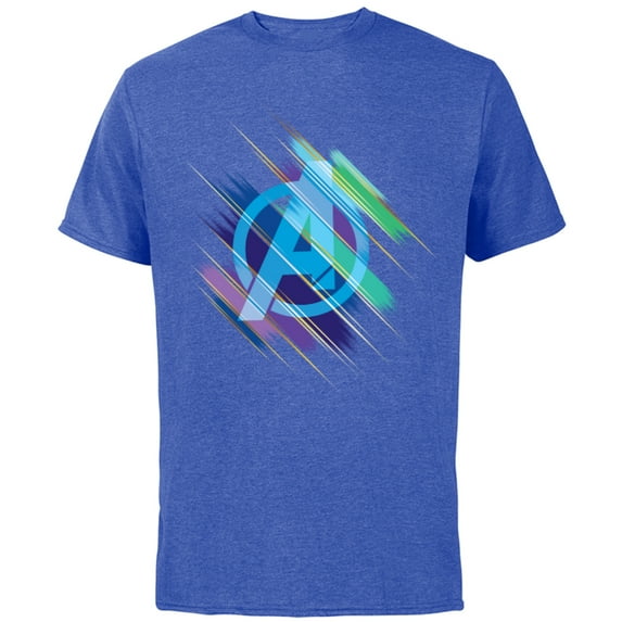 Marvel Avengers: Endgame Logo Blurred Ink - Short Sleeve Cotton T-Shirt for Adults - Customized-Royal Heather