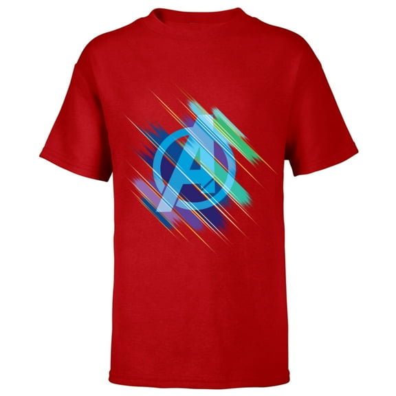 Marvel Avengers: Endgame Logo Blurred Ink - Short Sleeve T-Shirt for Kids - Customized-Red