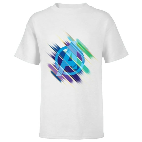Marvel Avengers: Endgame Logo Blurred Ink - Short Sleeve T-Shirt for Kids - Customized-White