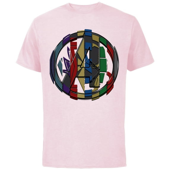 Marvel Avengers: Endgame Logo Hero Colors - Short Sleeve Cotton T-Shirt for Adults - Customized-Soft Pink
