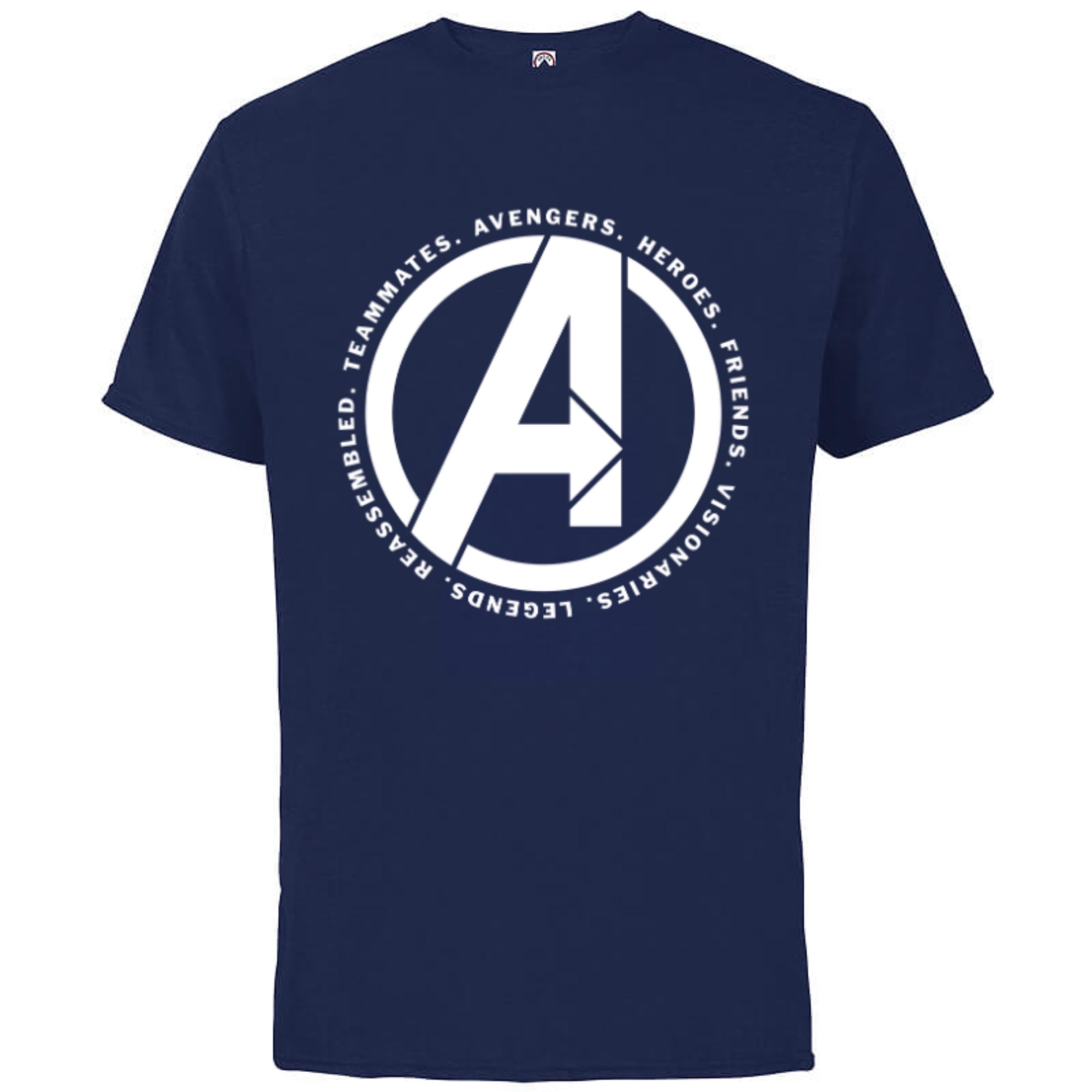 T- Marvel Logo - Heroes Legends Sleeve for Short and Cotton Endgame Avengers: - Adults Shirt Customized-Black