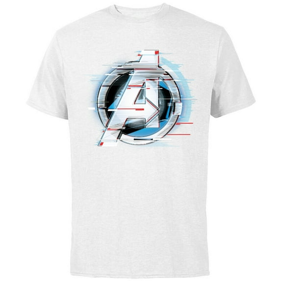 Marvel Avengers: Endgame Logo Silver Speed - Short Sleeve Cotton T-Shirt for Adults - Customized-White