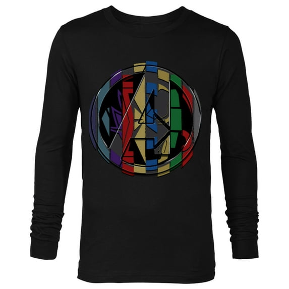 Marvel Avengers: Endgame Logo Super Hero Colors - Long Sleeve T-Shirt for Men - Customized-Black