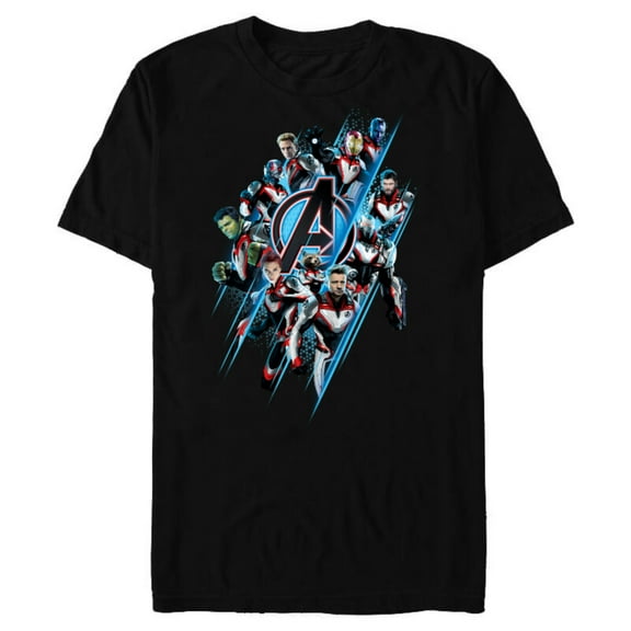 Marvel Avengers: Endgame Logo Super Heroes United - Short Sleeve Blended T-Shirt for Adults - Customized-Black