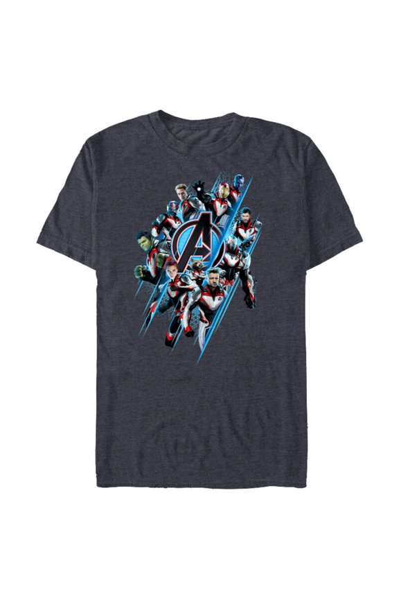 Avengers: Endgame Logo Super Heroes United - Short Sleeve Blended T-Shirt for Adults - Customized-Navy Heather