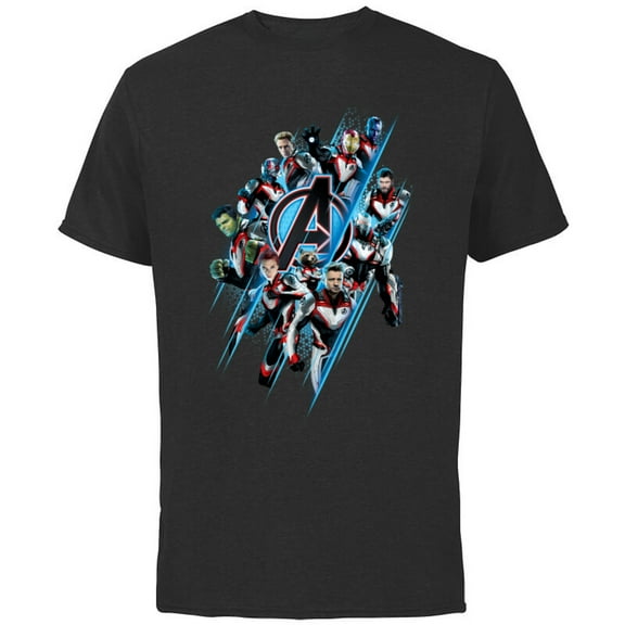 Marvel Avengers: Endgame Logo Super Heroes United - Short Sleeve Cotton T-Shirt for Adults - Customized-Black