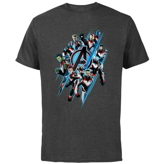 Marvel Avengers: Endgame Logo Super Heroes United - Short Sleeve Cotton T-Shirt for Adults - Customized-Charcoal