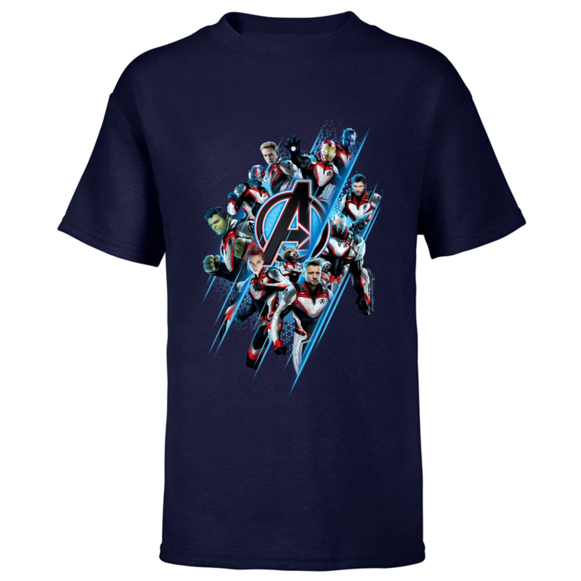 Marvel Avengers Endgame Logo Super Heroes United Short Sleeve T Shirt for Kids Customized Navy Walmart