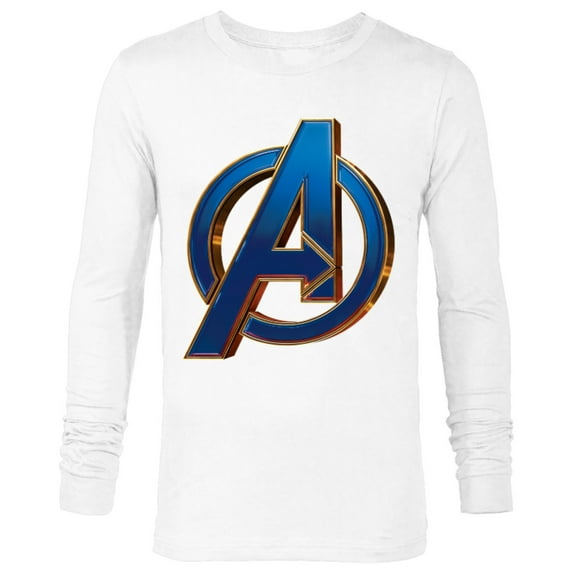 Marvel Avengers: Endgame Movie Logo in Blue - Long Sleeve T-Shirt for Men - Customized-White
