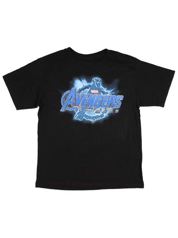 Marvel Avengers Endgame Shirt Big Boys' Shattered Movie Logo T-Shirt (Medium)