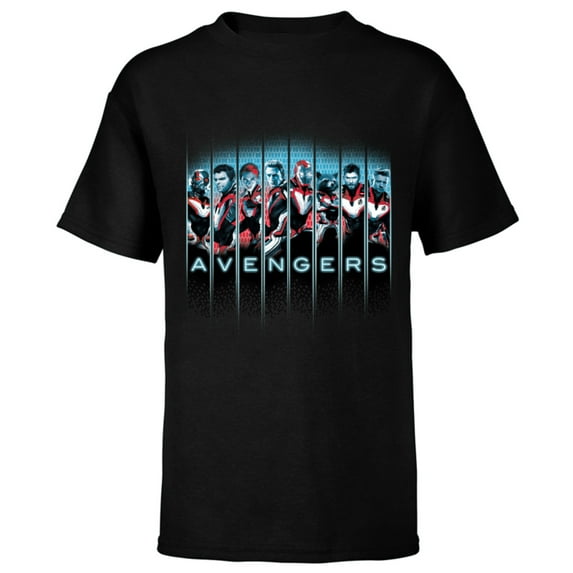 Marvel Avengers: Endgame Super Heroes Assemble - Short Sleeve T-Shirt for Kids - Customized-Black