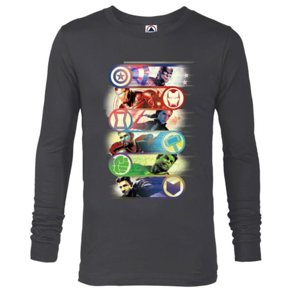 Marvel Avengers: Endgame Super Heroes Team Up - Long Sleeve T-Shirt for Men - Customized-Charcoal Heather