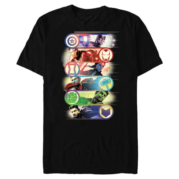 Marvel Avengers: Endgame Super Heroes Team Up - Short Sleeve Blended T-Shirt for Adults - Customized-Black