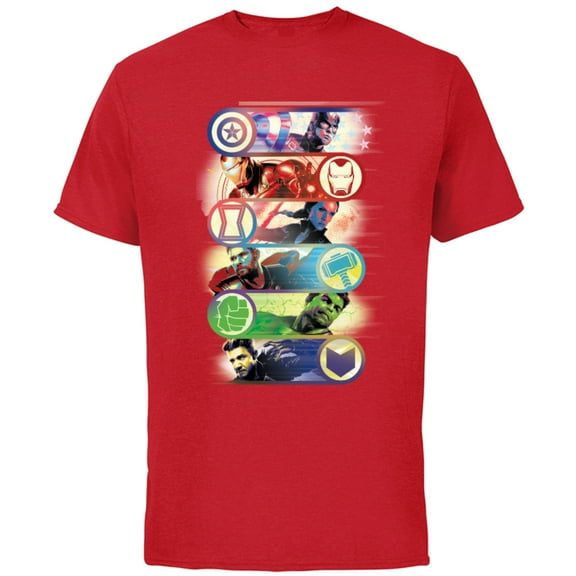 Marvel Avengers: Endgame Super Heroes Team Up - Short Sleeve Cotton T-Shirt for Adults - Customized-Red
